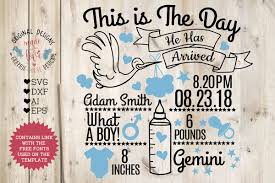 Baby Boy Birth Announcement Chart In Svg Dxf Eps Ai