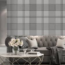 Looking for living room wallpaper ideas? Giorgio Silver Grey Check Wallpaper Luxury Fabric Effect Vinyl Gb8101