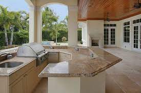 Outdoor Bar And Grill Marble Countertops