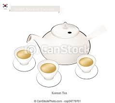 Traditional japanese yunomi tea cups, set of 2, for green tea gift, kyoto keizan. Korean Traditional Tea Set Popular Dink In South Korea Korean Cuisine A Pot Of Korean Traditional Tea With Tea Cups A Canstock