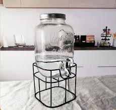 Beverage Dispenser Glass Mason Jar