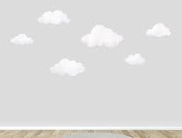 Watercolor Clouds Fabric Wall Decal Set
