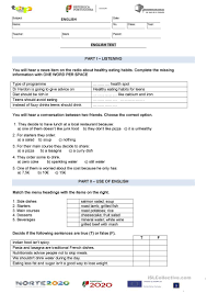 Healthy eating habits tips worksheet worksheets adults. 8th Grade Healthy Eating Test Version B English Esl Worksheets For Distance Learning And Physical Classrooms