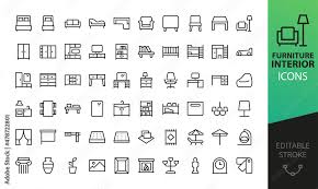 Furniture And Home Decor Isolated Icons