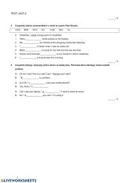 English Class A1+ unit 6 worksheet