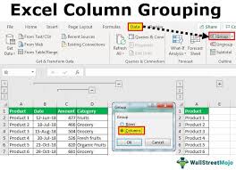 how to group columns in excel hide