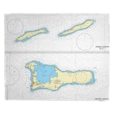 The Cayman Islands West Indies Nautical Chart Blanket In