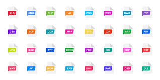 set of file formats icons file type