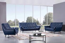 navy blue italian leather tufted sofa