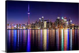 Toronto City Skyline At Night Wall Art