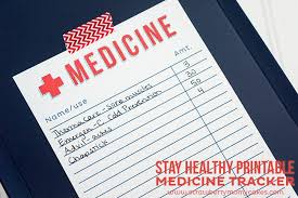Stay Healthy Printable Medicine Tracker Printable Crush