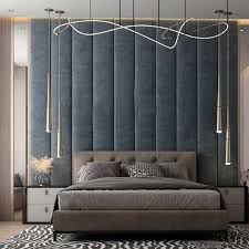 Luxury Fabric Wall Panel Headboard Bed