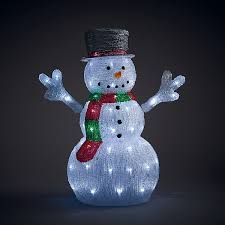 Acrylic Led 3d Snowman Outdoor Light