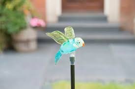 Solar Glass Birds Set2 Garden