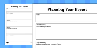 Planning A Report Planning Report Writing Frame