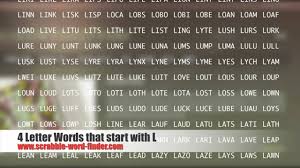 4 letter words that start with l you