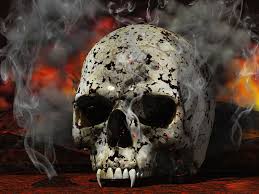 mobile wallpaper skull 3d smoke