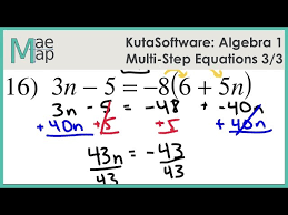 Kuta Algebra 1 Multi Step