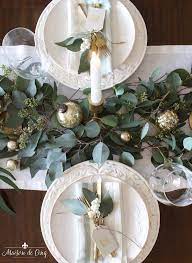 Green and white christmas table settings. Casual Chic Green And White Christmas Tablescape Holiday Table Decorations Gold Christmas Decorations Christmas Table Centerpieces