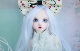 Did you ever think that silver blue hair can look exciting? Wallpaper Doll Blue Eyes Bow Long Hair White Hair Doll Bjd Images For Desktop Section Raznoe Download
