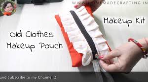 makeup pouch with leftover clothes
