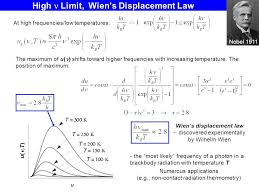 Wien's law also known as wien's displacement law has a formula based on wien's constant and other alternate ways of expressing the same formula. Lecture 4a Blackbody Radiation Energy Spectrum Of Blackbody Radiation Rayleigh Jeans Law Rayleigh Jeans Law Wien S Law Wien S Law Stefan Boltzmann Ppt Download