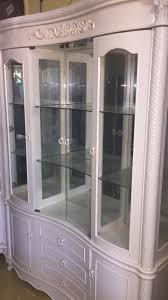 lighted courier china cabinet white