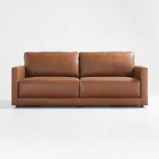 gather leather sofa reviews crate