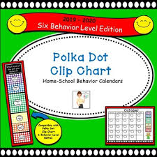 Polka Dot Clip Chart Home School Behavior Calendars 2019 2020 6 Level Ed