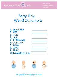 Baby Shower Word Scramble My Practical Baby Shower Guide