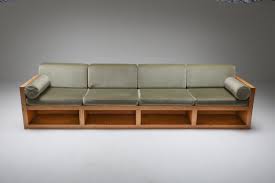 mid century modern sofa in pitch pine