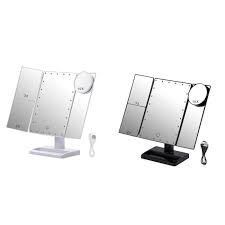 jual trifold makeup mirror with 22 led