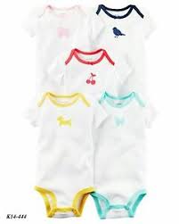 Details About Carters Nwt Baby Girls 5 Pk Assorted Bodysuits Size 9 Months Short Sleeve