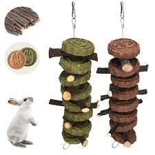 qweryboo 2 pcs bunny hanging chew toys
