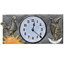 Rooster Owl Ceramic Wall Clock Steel