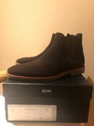 Williams created his first elastic sided men's boots. Mens Hugo Boss Dark Brown Suede Chelsea Boots Uk 7 Ebay