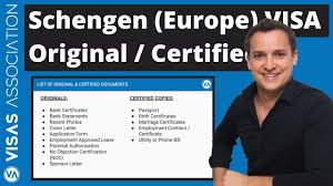 schengen visa certified vs original