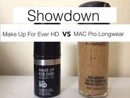 mac pro longwear vs makeup for ever hd
