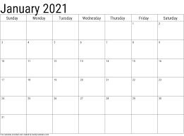 All the times in the january 2021 calendar may differ when you eg live east or west in the united states. 2021 January Calendars Handy Calendars