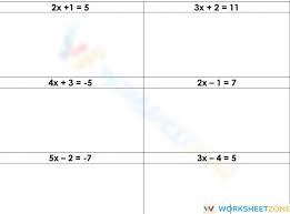 Solving Two Step Linear Equations Worksheet