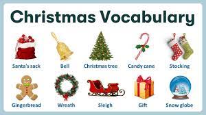 christmas items in english list of