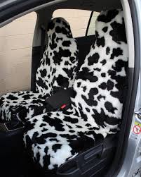 Front Pair Of Cow Print Faux Fur Furry