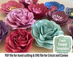 Paper Flowers Wall Decor Template Diy