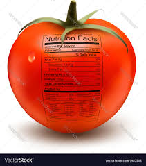 Tomato With A Nutrition Facts Label Concept Of