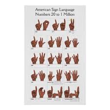 Asl American Sign Language Numbers 20 To 1 Million