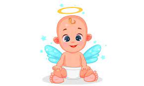 vector ilration of cute angel baby