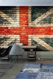 union jack on old brick wall mural