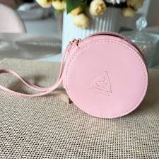 3ce stylenanda makeup round pink pouch