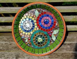 Flower Garden Stained Glass Mosaic Bird