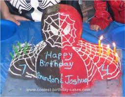 The birthday boy's name was big balloonish letters so i could complete the look by filling in with the spider. Coolest Red And Black Spiderman Birthday Cake